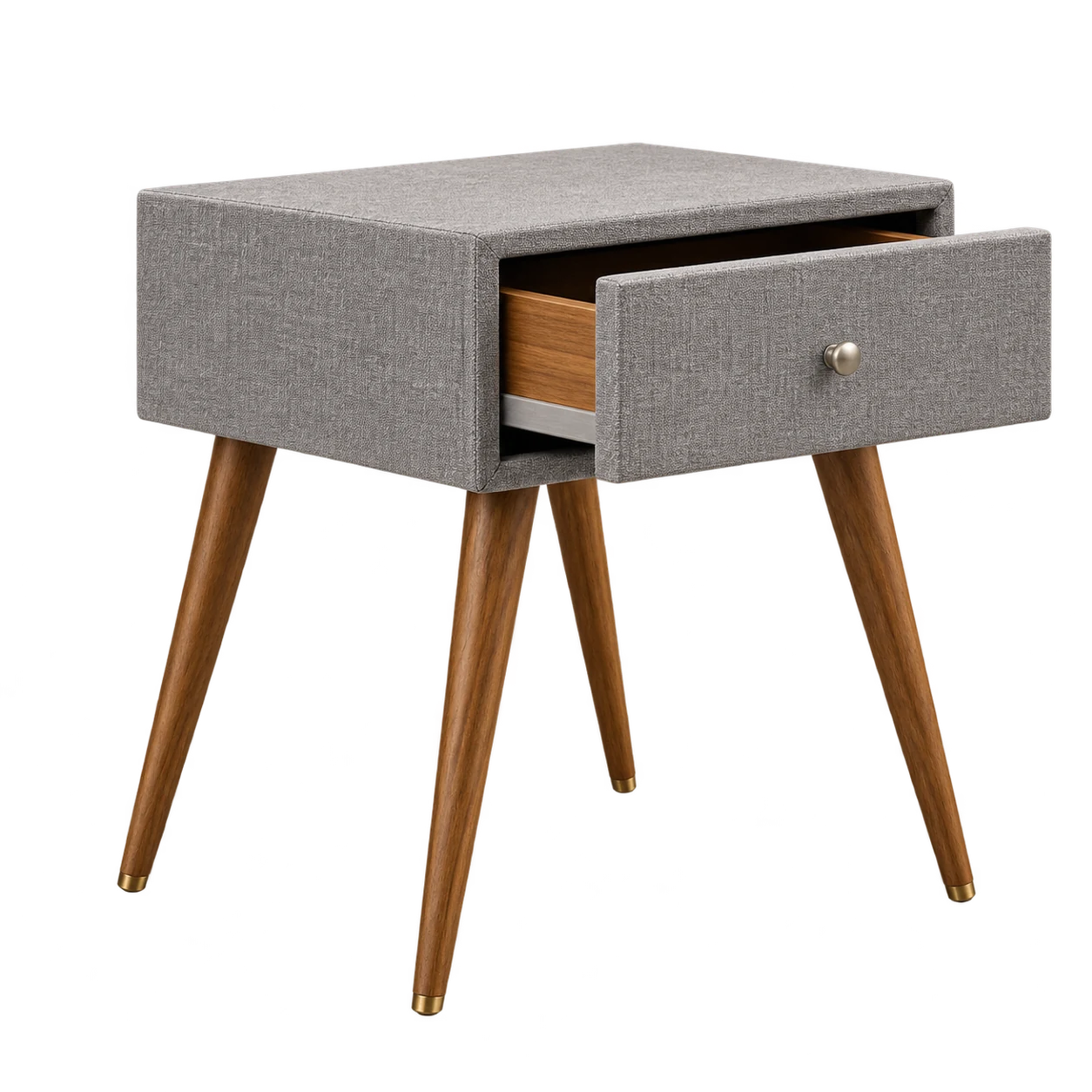 Tables de chevet — Pack de 2 en tissu gris